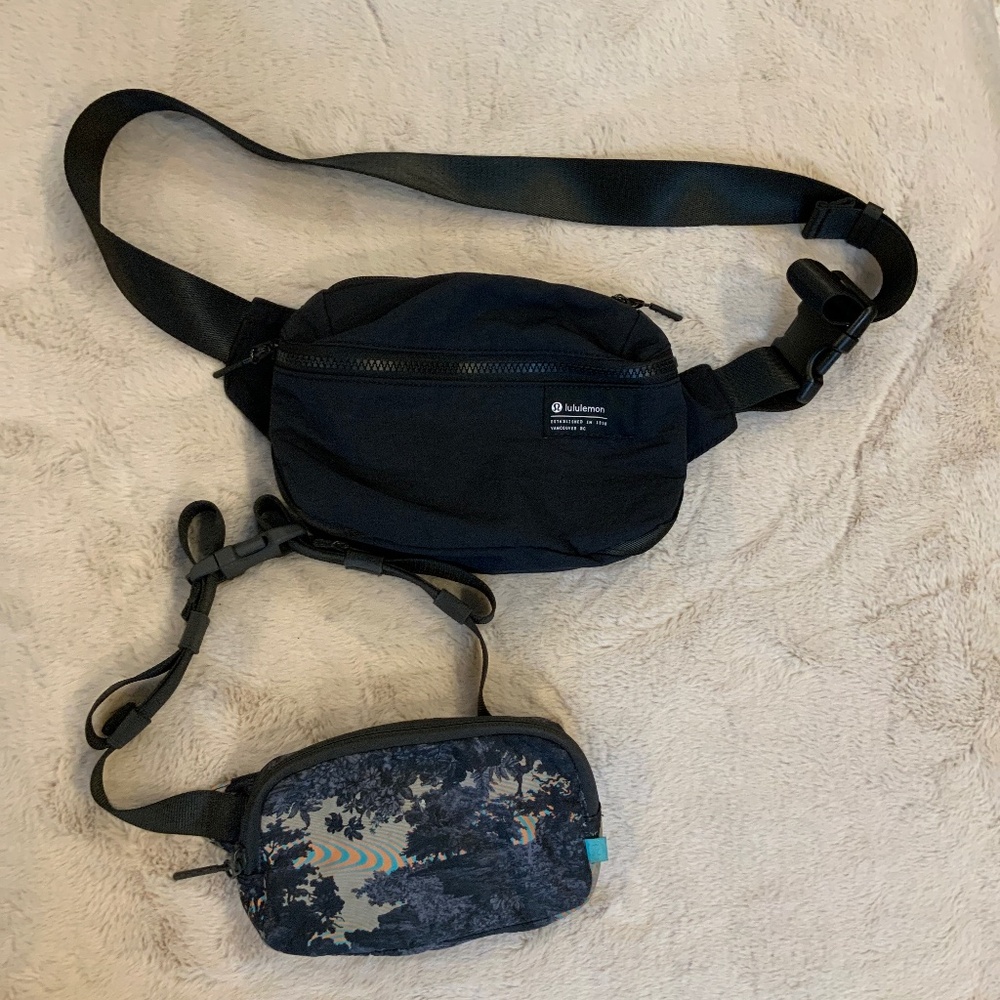 Lululemon Clean lines belt sling bag and mini psychedelic belt bag Black  Travel